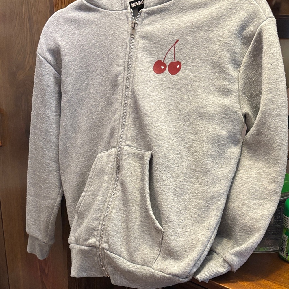 Kids Gray Hoodie with Cherries